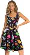 scoop-neck printed sundress: comfortable a-line midi dress for women by fanient logo