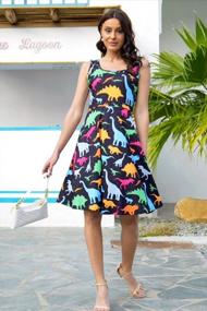 img 2 attached to Scoop-Neck Printed Sundress: Comfortable A-Line Midi Dress For Women By Fanient