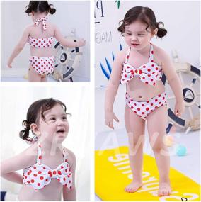 img 2 attached to 👙 Adorable NZRVAWS Toddler Baby Girls Swimsuit: Two-Piece Summer Bikini for Infant Swimwear – Perfect Gift for Kids