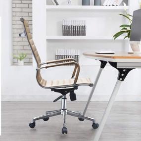 img 3 attached to Офисный стул Cosmo Tan с высокой спинкой от 2Xhome - улучшенное название продукта SEO