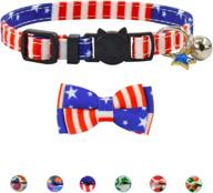 🐱 xpangle bowtie cat breakaway collar with bell, cute plaid kitty collars - adjustable kitten collar with safety buckle - 7.5-11.4 inches logo