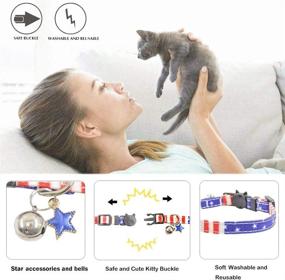 img 2 attached to 🐱 XPangle Bowtie Cat Breakaway Collar with Bell, Cute Plaid Kitty Collars - Adjustable Kitten Collar with Safety Buckle - 7.5-11.4 inches