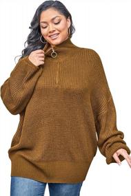 img 4 attached to 2022 Plus Size Casual Sweater For Women: Loose Long Sleeve Fall Knit Pullover By DEARCASE