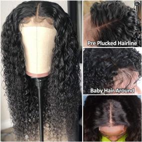 img 3 attached to Get Fabulous Curls With ALLRUN Brazilian Kinky Curly Human Hair Wig - Pre Plucked, Baby Hair, Bleached Knots, 150% Density, 4X4 Lace Front, Perfect For Black Women (16 Inch)