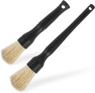 🚗 efuncar car detailing brush kit - interior and exterior auto detail brush set with no scratch boar hair - cleaning supplies for air vents, engine bay, dashboard, seats, and wheels (2 pack) логотип