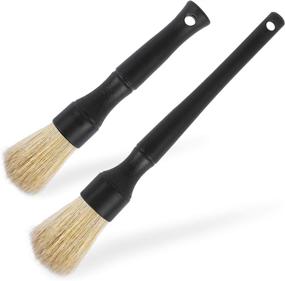 img 4 attached to 🚗 eFuncar Car Detailing Brush Kit - Interior and Exterior Auto Detail Brush Set with No Scratch Boar Hair - Cleaning Supplies for Air Vents, Engine Bay, Dashboard, Seats, and Wheels (2 Pack)