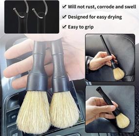 img 1 attached to 🚗 eFuncar Car Detailing Brush Kit - Interior and Exterior Auto Detail Brush Set with No Scratch Boar Hair - Cleaning Supplies for Air Vents, Engine Bay, Dashboard, Seats, and Wheels (2 Pack)