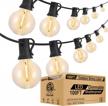🌍 100ft globe outdoor string lights - dimmable led patio string light with 34 shatterproof g40 bulbs - commercial hanging lights for party, porch, backyard, bistro - lightdot logo