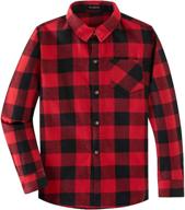 spring gege checked flannel children boys' clothing : tops, tees & shirts logo