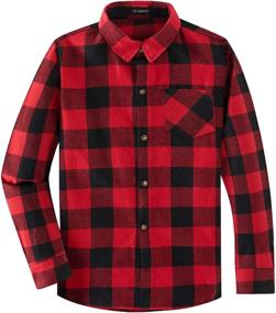 img 4 attached to Spring Gege Checked Flannel Children Boys' Clothing : Tops, Tees & Shirts