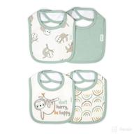 easy eater 4-pack bib set: terry-backed cotton absorbent baby bibs for eating or teething - canopy coated logo