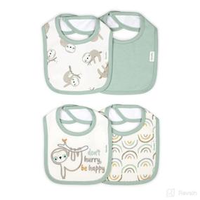 img 4 attached to Easy Eater 4-Pack Bib Set: Terry-Backed Cotton Absorbent Baby Bibs for Eating or Teething - Canopy Coated