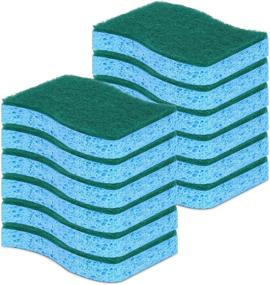 img 4 attached to 🧽 SetSail 12-Pack Dual-Sided Dish Sponge Set - Heavy Duty Non-Scratch Dish Scrubber Sponges for Dishes, Pots, Pans, Sink, Cookware - Kitchen and Bathroom Cleaning Sponges