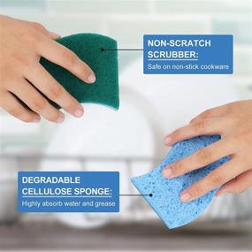 img 2 attached to 🧽 SetSail 12-Pack Dual-Sided Dish Sponge Set - Heavy Duty Non-Scratch Dish Scrubber Sponges for Dishes, Pots, Pans, Sink, Cookware - Kitchen and Bathroom Cleaning Sponges