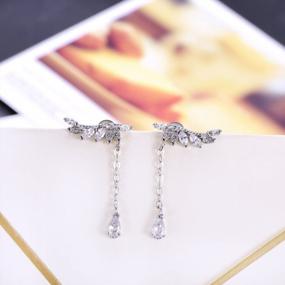 img 2 attached to Sparkle And Shine With YOQUCOL Angel'S Wings Ear Climber Earrings: Perfect For Girls And Women