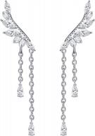 sparkle and shine with yoqucol angel's wings ear climber earrings: perfect for girls and women логотип