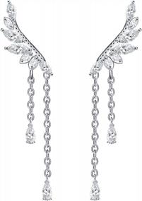 img 4 attached to Sparkle And Shine With YOQUCOL Angel'S Wings Ear Climber Earrings: Perfect For Girls And Women