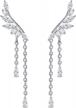 sparkle and shine with yoqucol angel's wings ear climber earrings: perfect for girls and women logo