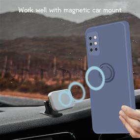 img 1 attached to 📱 Coqibel OnePlus 8T 5G Case: Liquid Silicone with 360° Ring Kickstand and Car Mount Function – Lavender Grey