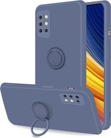 img 4 attached to 📱 Coqibel OnePlus 8T 5G Case: Liquid Silicone with 360° Ring Kickstand and Car Mount Function – Lavender Grey