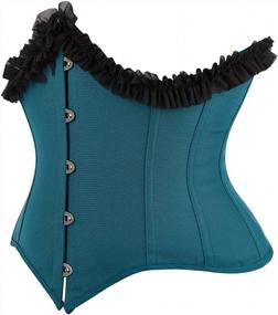 img 3 attached to Frawirshau Corset Belt For Women Renaissance Plus Size Ruffle Pirate Corset Waist Belt Lace Up