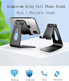 img 3 attached to 📱 Universal Adjustable Aluminum Desktop Stand Holder for Samsung Galaxy, iPhone, iPad, Nintendo Switch & All Smart Phones - Black