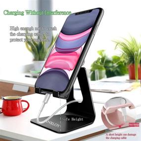 img 1 attached to 📱 Universal Adjustable Aluminum Desktop Stand Holder for Samsung Galaxy, iPhone, iPad, Nintendo Switch & All Smart Phones - Black