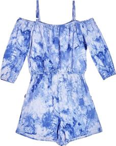 img 3 attached to Byer Girls Shoulder Ruffle Romper Girls' Clothing : Jumpsuits & Rompers