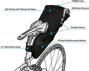 img 1 attached to Водонепроницаемая велосипедная сумка под сиденьем для аксессуаров для велоспорта - серия Roswheel Essentials