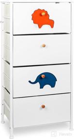 img 4 attached to 🧸 4-Drawer Kid Dresser: FRAPOW Baby Child Organizer with Wood Top - Ideal for Living Room Bedroom Hallway Storage