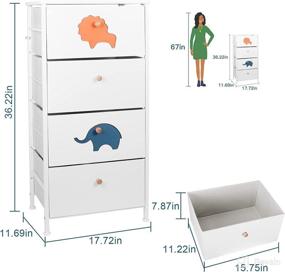 img 3 attached to 🧸 4-Drawer Kid Dresser: FRAPOW Baby Child Organizer with Wood Top - Ideal for Living Room Bedroom Hallway Storage