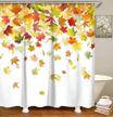 fall leaves shower curtain set with 12 hooks - 72 w x 72 h in for thanksgiving decorations & waterproof bathroom use logo