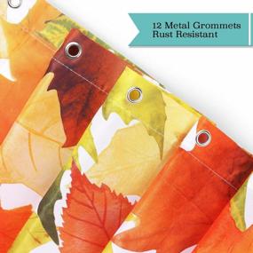 img 3 attached to Fall Leaves Shower Curtain Set With 12 Hooks - 72 W X 72 H In For Thanksgiving Decorations & Waterproof Bathroom Use