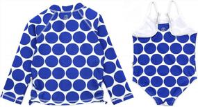 img 3 attached to Girl'S UPF 50 Long Sleeve Rash Guard & 1 Piece Swimsuit - Multiple Colors By SwimZip