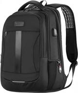 15.6-17inch laptop backpack tsa large bag school bookbags for men&women black logo