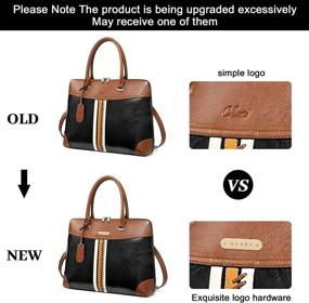 img 3 attached to Винтажный кожаный портфель для женщин — деловая сумка для ноутбука 15,6 дюймов от CLUCI