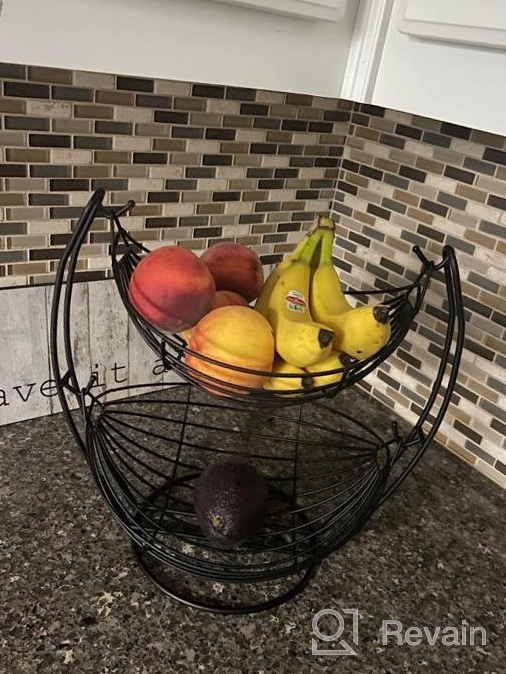 img 1 attached to LAUCHUH Hanging Fruit Bowl for Kitchen Counter Tiered Fruit Stand for Organized Fruit and Vegetable Storage review by Eric Dubreuil