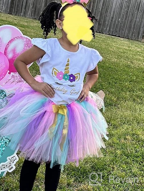 img 1 attached to 🦄 Girls' Unicorn Birthday Dress with Matching Headband - Clothing, Skirts & Skorts review by Mark Hicks