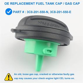 img 3 attached to Volkswagen Compatible Gas Cap Fuel Tank Cap Replacement - 3C8-201-550-E, 3C8201550E, 3C0-201-550-N, 3C0201550N - Fits 2006-2010 VW Passat, 2009-2017 VW CC, 2007-2016 VW Eos, 2009-2017 VW Tiguan and More