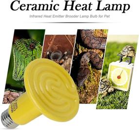 img 1 attached to 🔥 OMAYKEY 100W Ceramic Heat Emitter: Reptile Heat Bulbs 2-Pack for Various Pets - Yellow