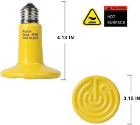 img 3 attached to 🔥 OMAYKEY 100W Ceramic Heat Emitter: Reptile Heat Bulbs 2-Pack for Various Pets - Yellow