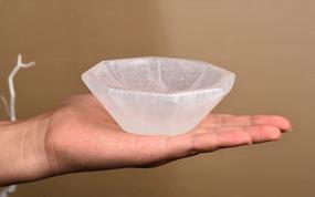 img 1 attached to Moroccan Octagon Selenite Charging Tray - AMOYSTONE 4-Inch Bowl For Crystal Cleansing And Energy Charging