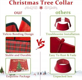 img 2 attached to Red & Black Plaid Christmas Tree Collar Stand Cover - Perfect For Home Party Decorations!