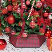 red & black plaid christmas tree collar stand cover - perfect for home party decorations! logo