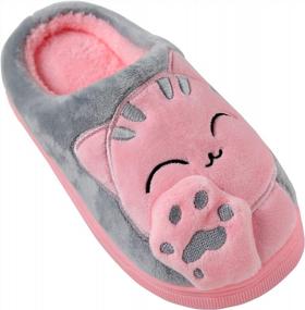 img 3 attached to Adorable Cat Anti-Slip Indoor Slippers For Boys And Girls By Anddyam Kids Family