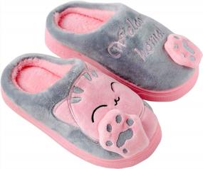 img 4 attached to Adorable Cat Anti-Slip Indoor Slippers For Boys And Girls By Anddyam Kids Family