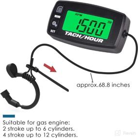 img 1 attached to Runleader Digital Maintenance Tach/Hour Meter for Small Gas Engines - Backlight Display, Battery Replacement | For Riding Lawn Tractors, Generators, Compressors, Chainsaws, Outboard Motors, Pressure Washers