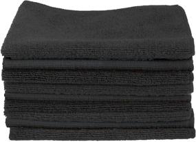 img 4 attached to 🧽 Premium 14 x 14 Inch Microfiber Cleaning Cloths - 30 Pack, Non-Abrasive, Reusable, Washable, All-Purpose Towels for Household, Car Washing, Drying & Auto Detailing (Black)