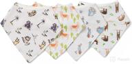 👶 totaha organic cotton & bamboo fabric baby bibs: hypoallergenic, soak-proof, ultrasoft & absorbent (4 pack) логотип