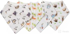 img 4 attached to 👶 TotAha Organic Cotton & Bamboo Fabric Baby Bibs: Hypoallergenic, Soak-Proof, UltraSoft & Absorbent (4 Pack)